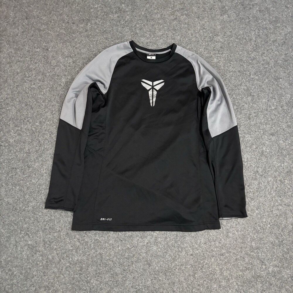 Nike Kobe Bryant Mamba Fearless Long Sleeve Shirt Size Medium Dri-Fit Black